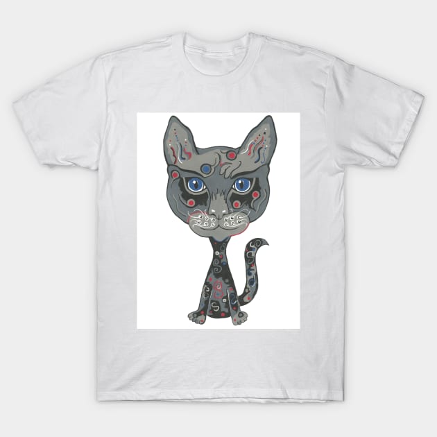 TATTOO Cat Painting T-Shirt by SartorisArt1